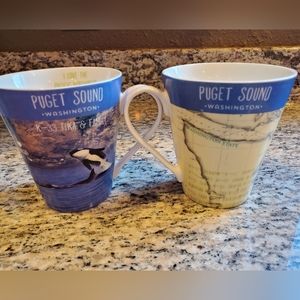 2 Rosanna PNW orca coffee mugs- blue